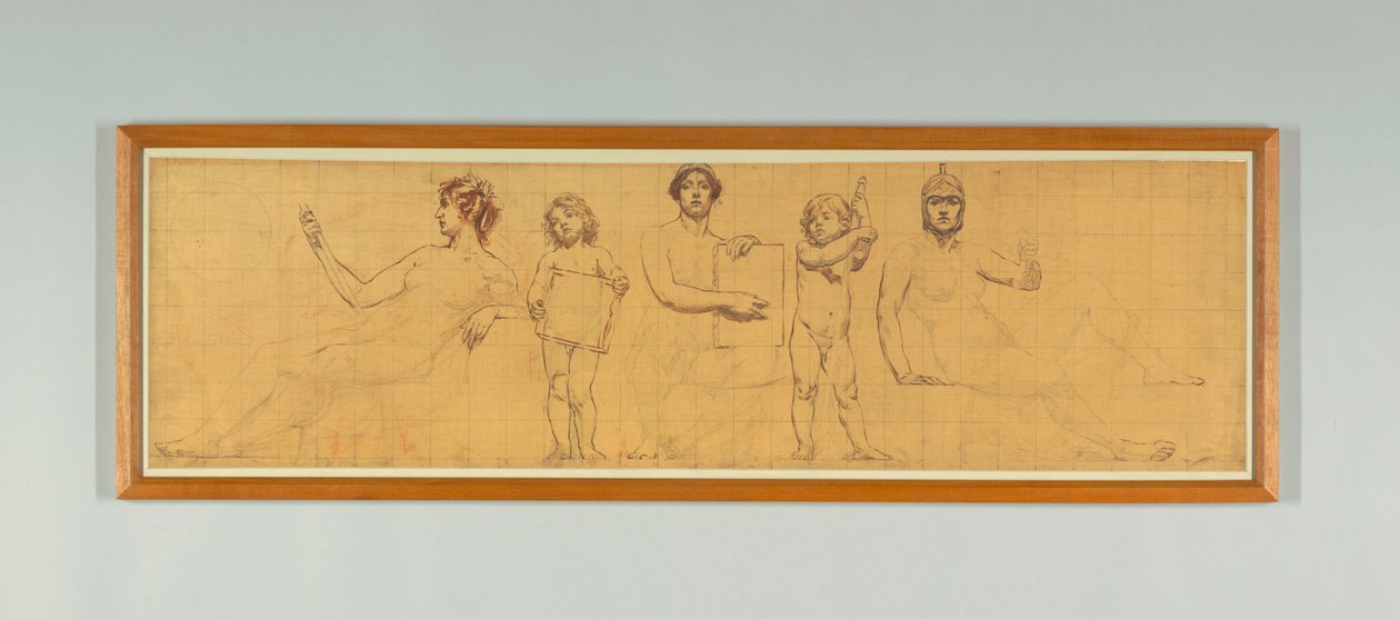 Zákon o statutu, studie pro Pravý panel „The Reign of Law“, Frieze pro odvolací soud, New York od Kenyon Cox
