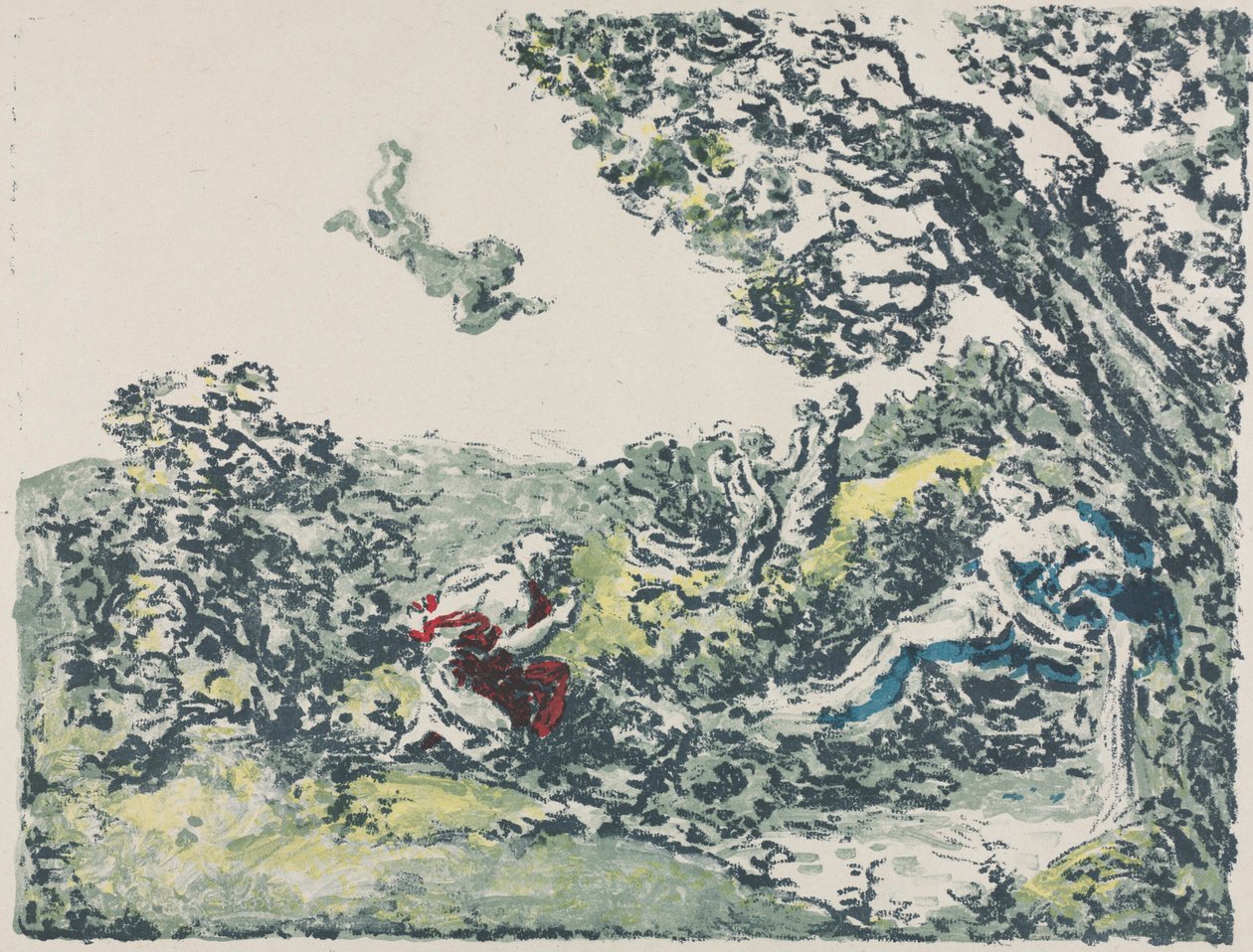 Satyr a létající Amor od Ker Xavier Roussel