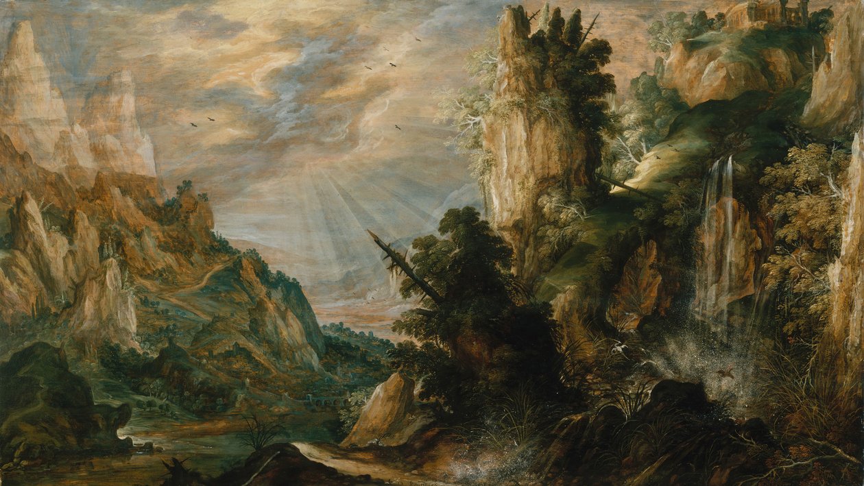 Horská krajina s vodopádem, ca. 1600. od Kerstiaen de Keuninck