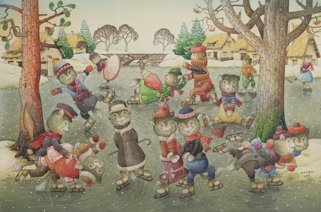 Kočky na bruslích od Kestutis Kasparavicius
