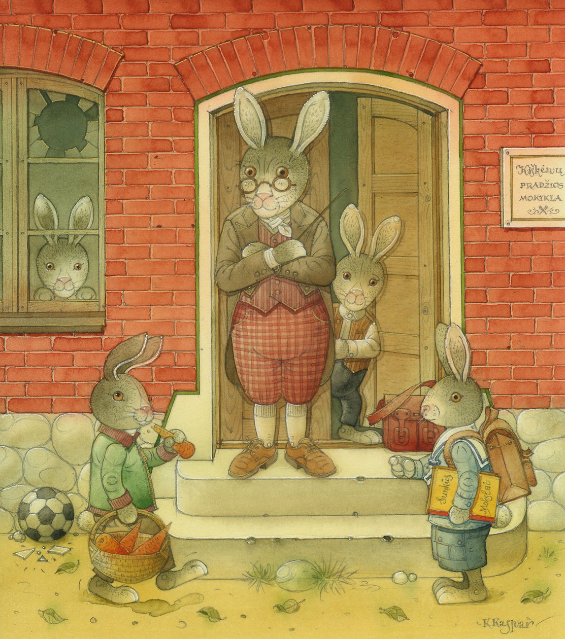 Hare School, 2006 (wc na papíře) od Kestutis Kasparavicius