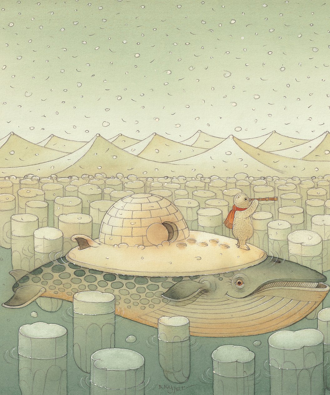 Island, 2005 (wc na papíře) od Kestutis Kasparavicius