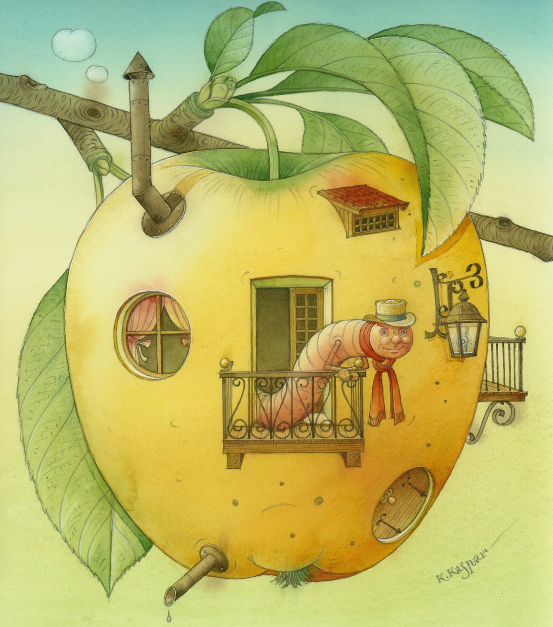 Nový dům, 2006 (wc na papíře) od Kestutis Kasparavicius