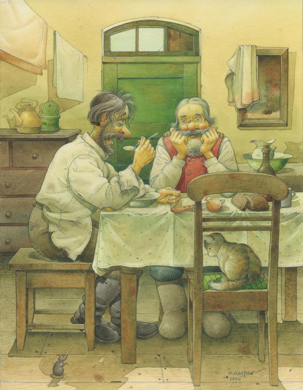 Russian Scene 06, 1994 (wc na papíře) od Kestutis Kasparavicius