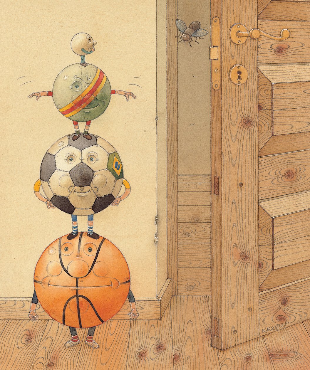 Strašidelný příběh, 2005 (wc na papíře) od Kestutis Kasparavicius