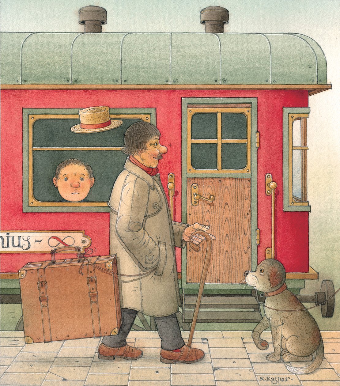 Kufr, 2006 (wc na papíře) od Kestutis Kasparavicius
