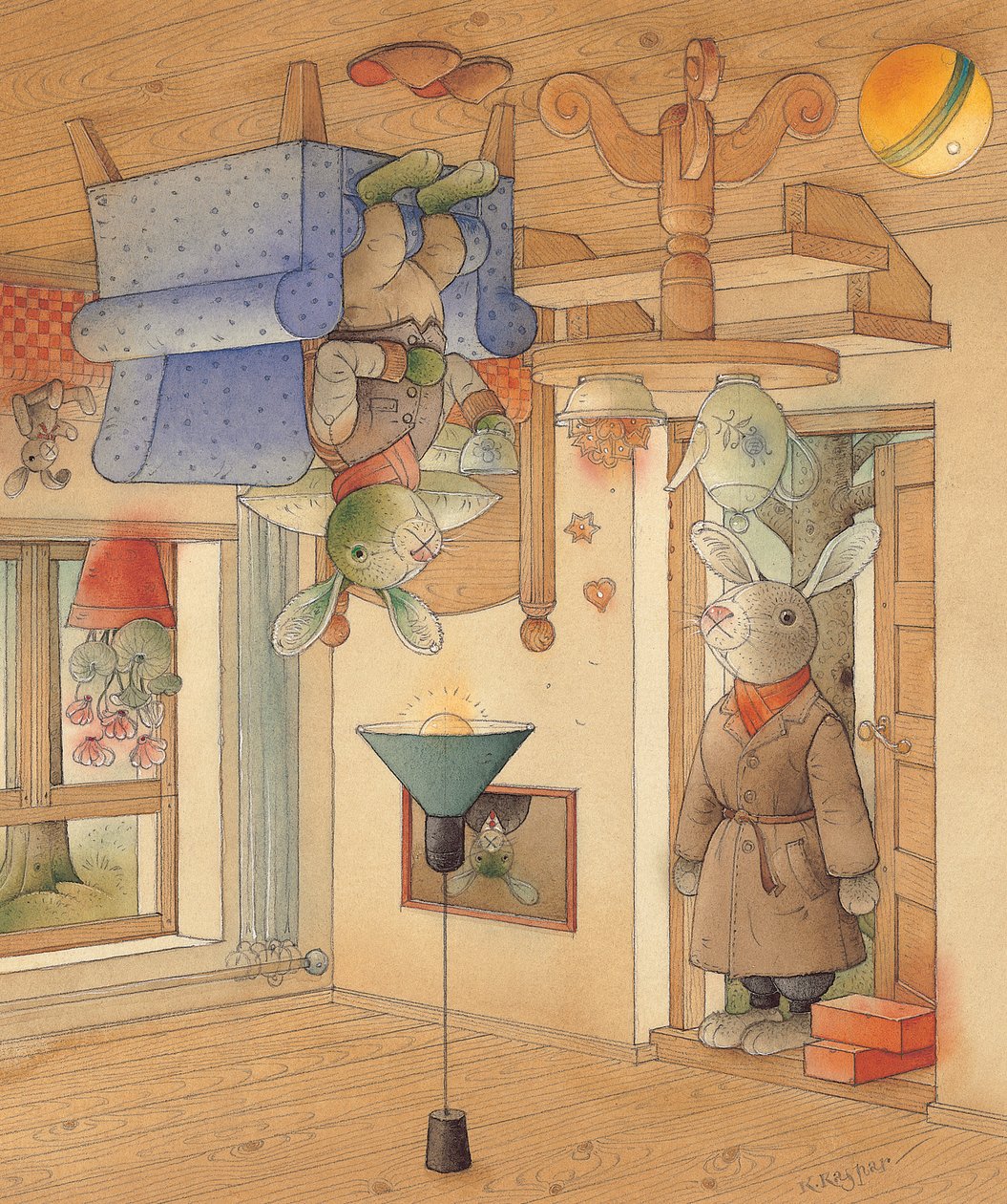 Dva králíci, 2005 (wc na papíře) od Kestutis Kasparavicius