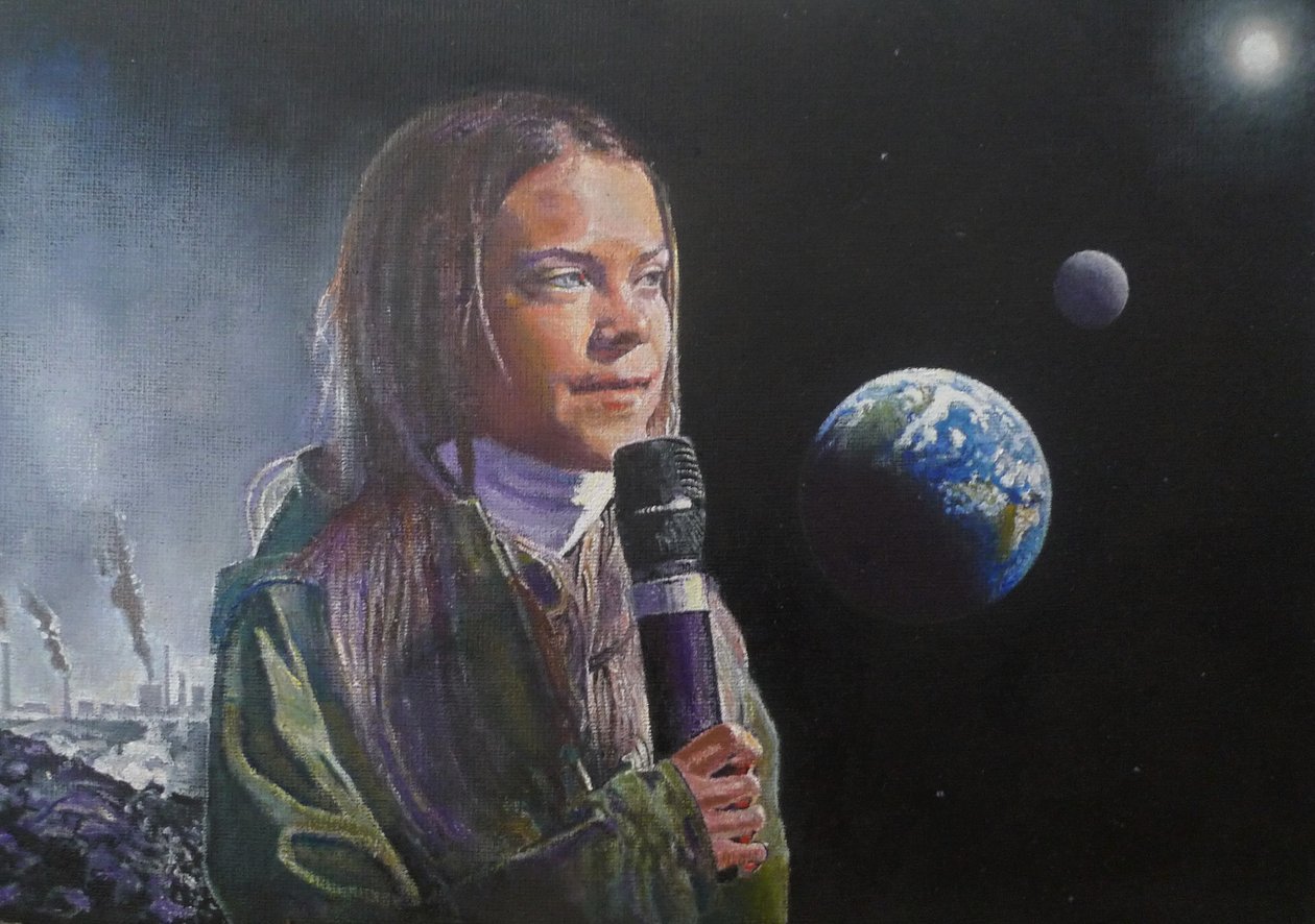 Greta Speaks Out (Wake Up Humanity!), 2022 (malba) od Kevin Parrish