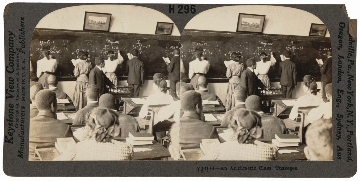 "Třída aritmetiky, Tuskegee, Alabama",c. 1900 (foto) od Keystone View Company