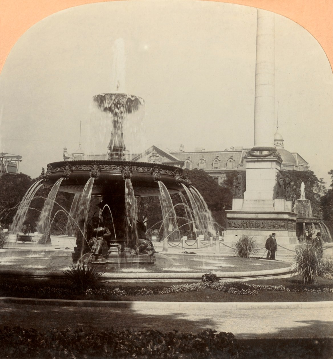 Královské náměstí, Fontána, Stuttgart, Německo, 1896. od Keystone View Company