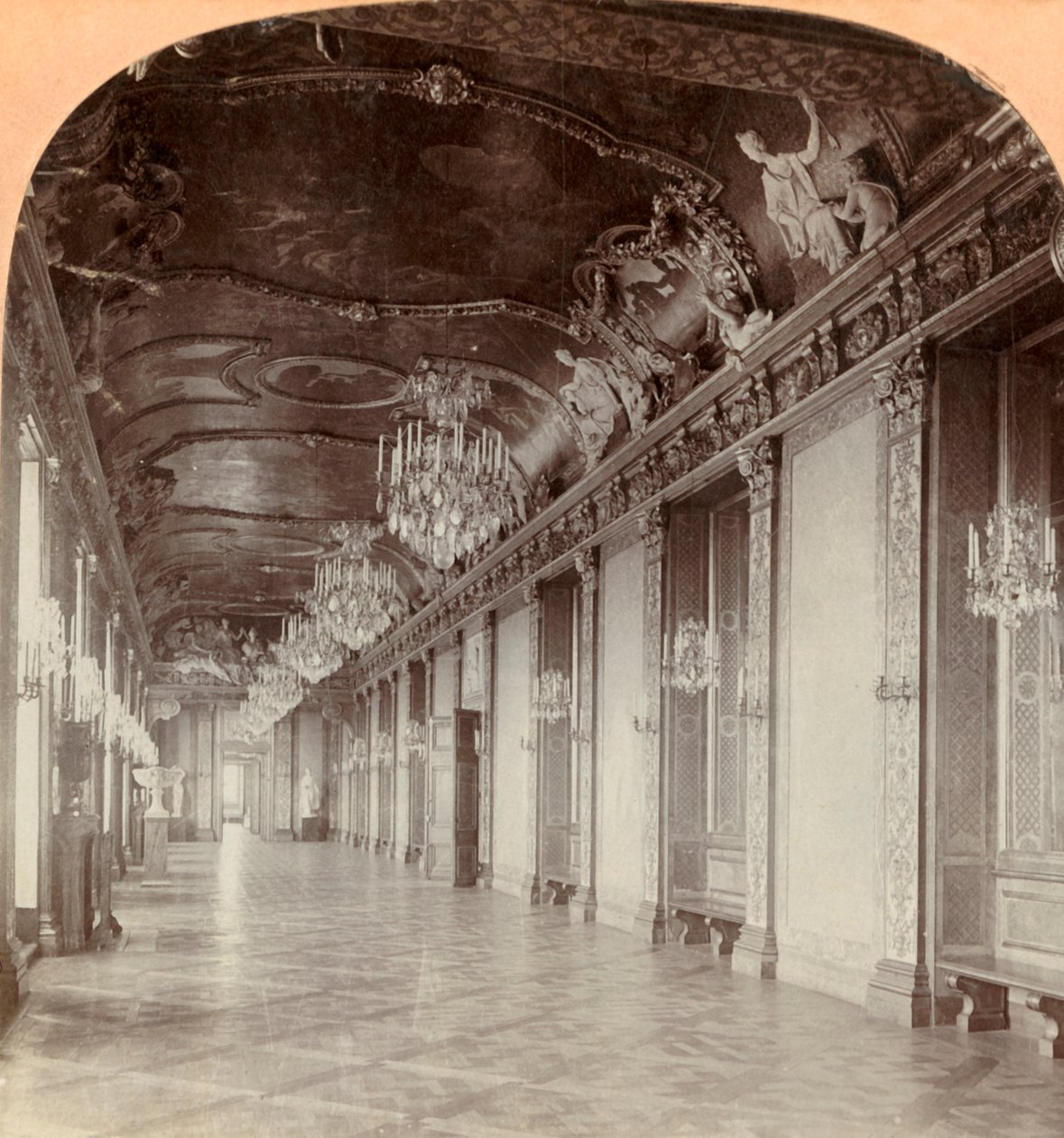 Velká hodovní síň, královský palác, Stockholm, Švédsko, 1901. od Keystone View Company