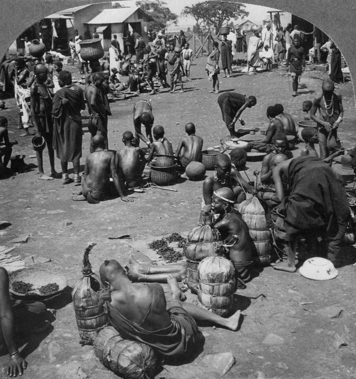 Původní trh v Port Florence, Lake Victoria, Keňa, c1901-c1903 od Keystone View Company