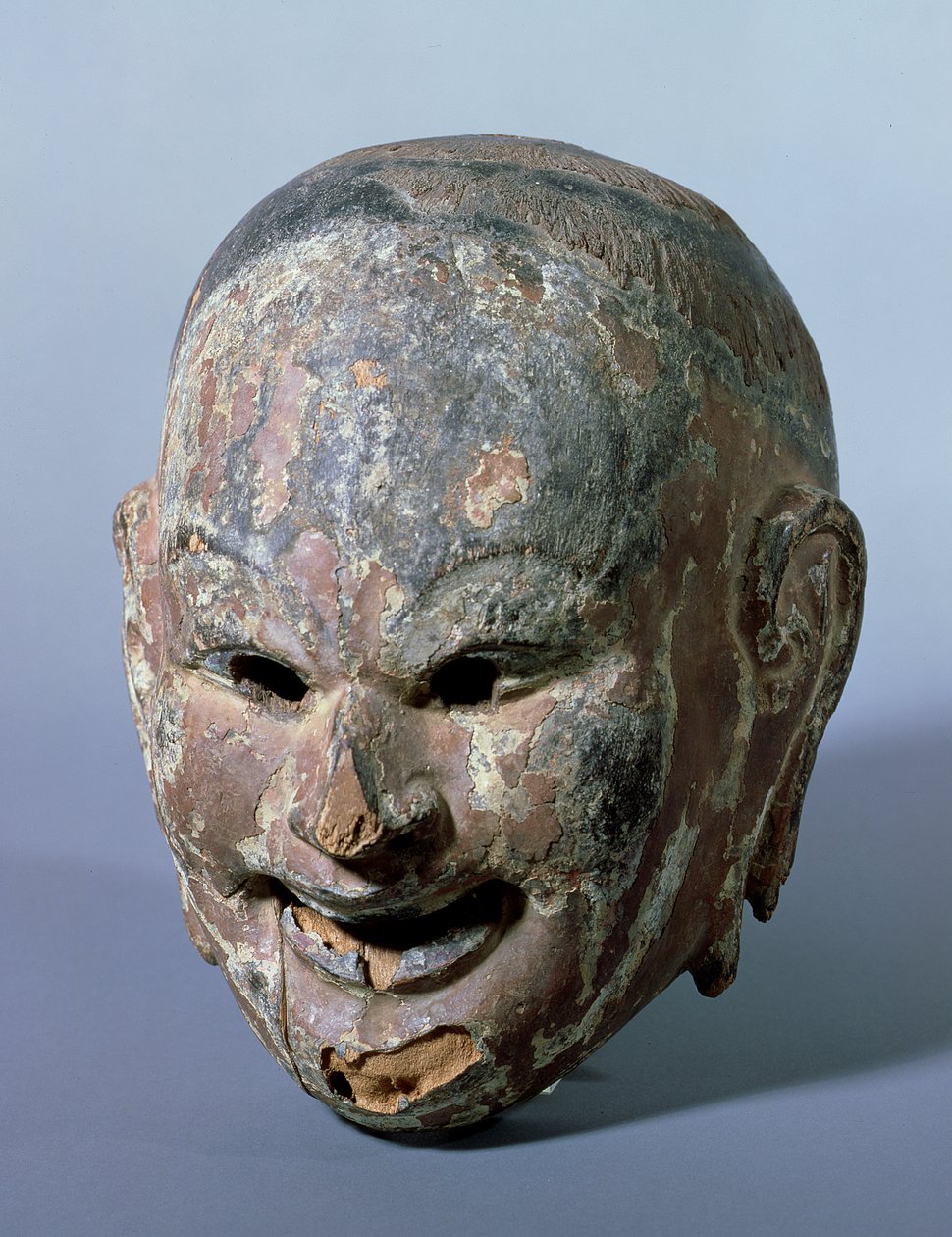 Gigaku maska (Gigakumen) možná představující Shishiko, Suikoju nebo Taikoji, období Nara, c.754 (polychromované dřevo) od Kiei Shi attr. to Kiei Shi attr. to