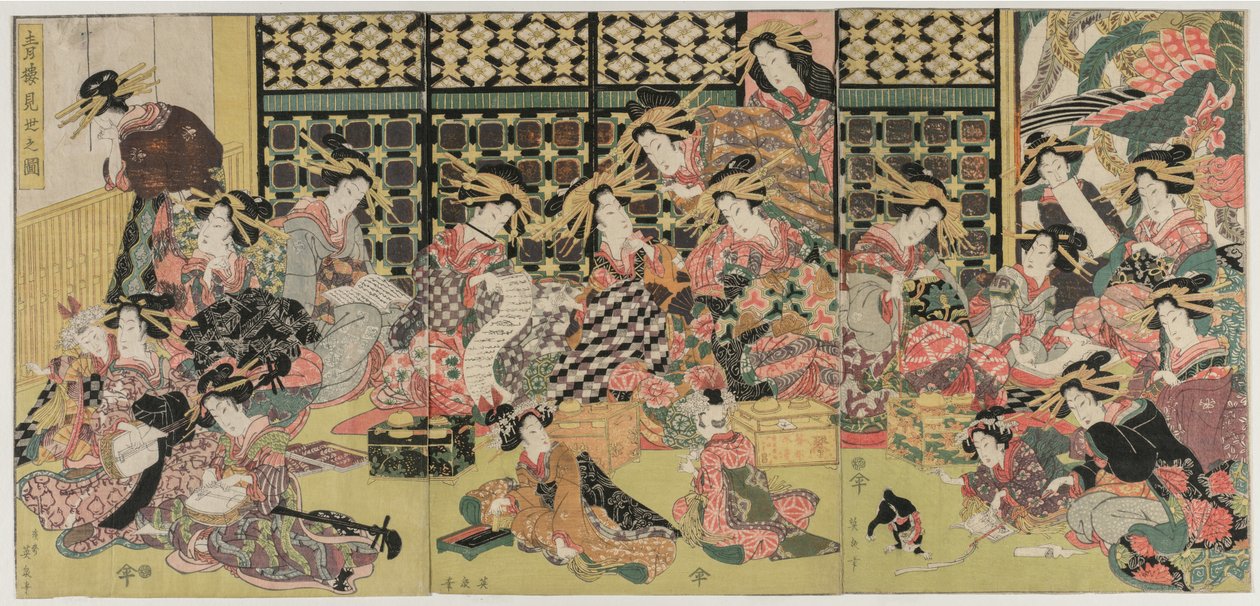Obrázek z prohlížení v Pleasure Quarters, 1810. od Kikugawa Eizan