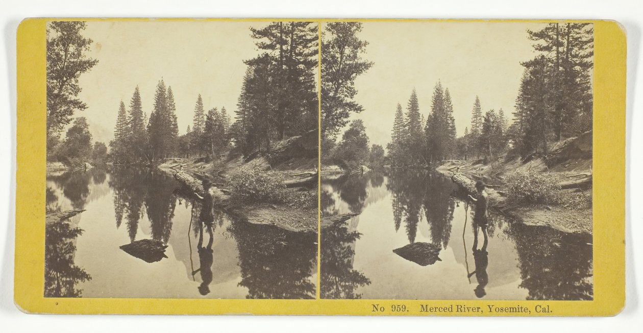 Merced River, Yosemite, Cal., 185575. Tvůrci: Kilburn Brothers, BW Kilburn. od Kilburn Brothers, BW Kilburn