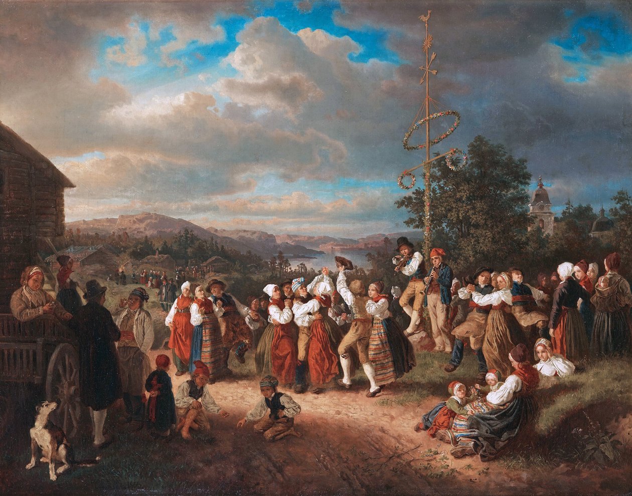 Romantismus: Svatojánský tanec v Raettvik par Zoll, Kilian Christoffer (1818-1860) od Kilian Christoffer Zoll