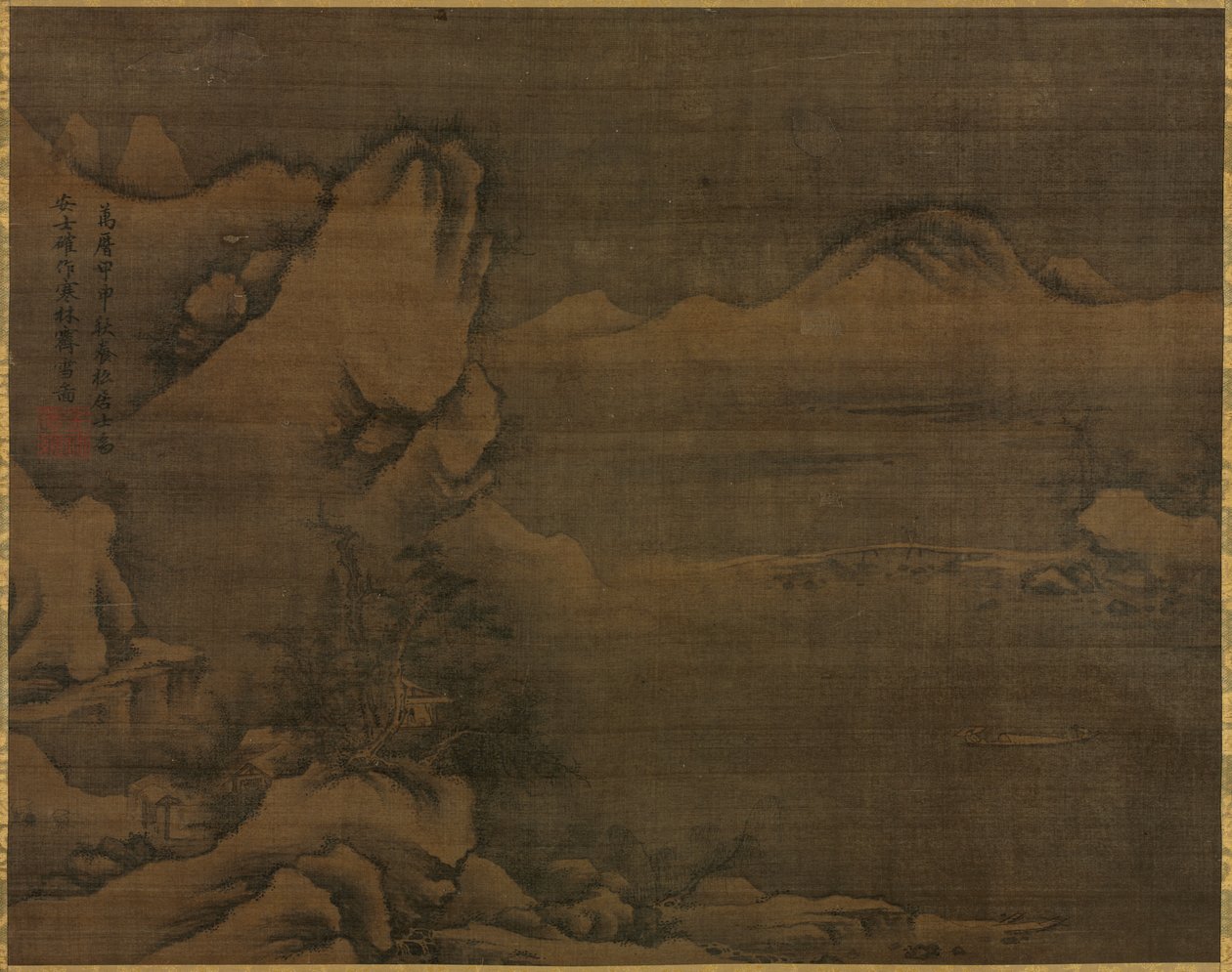 Sněhová krajina s postavami, 1584. od Kim Si