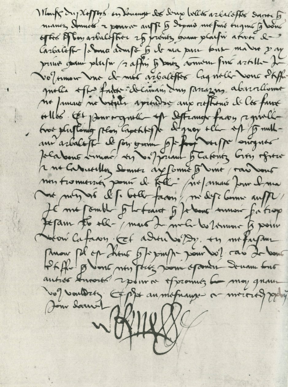 Dopis krále Reného z Anjou, 15. století, 1934. od King of Naples Rene of Anjou
