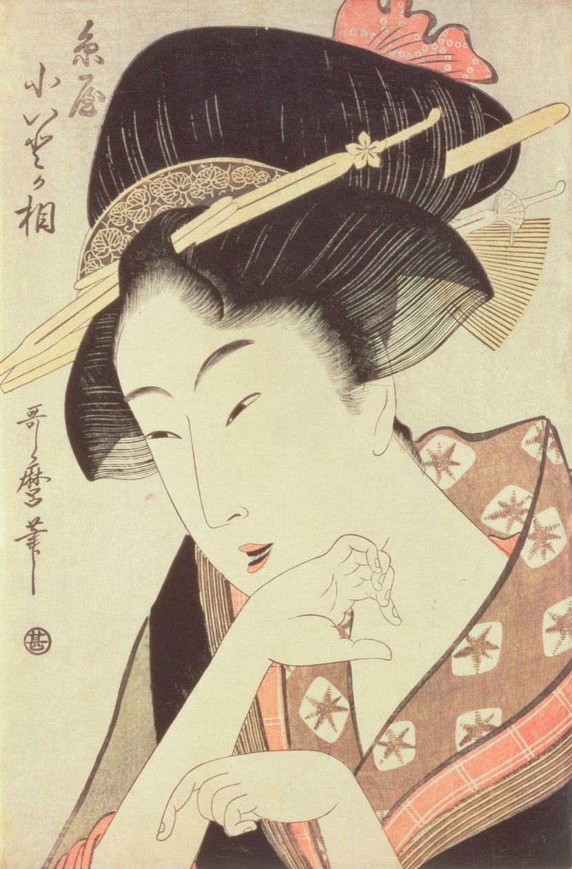 Busta portrét hrdinky Kioto z Itoya od Kitagawa Utamaro