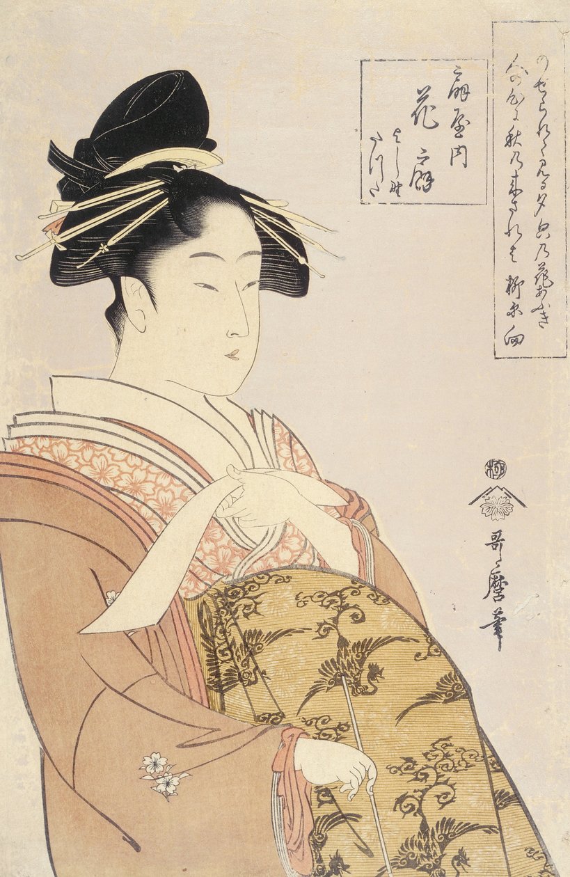 Kurtizána Hanao gi z O průvodce House od Kitagawa Utamaro