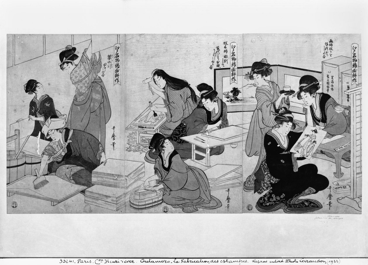 Vytváření otisků od Kitagawa Utamaro