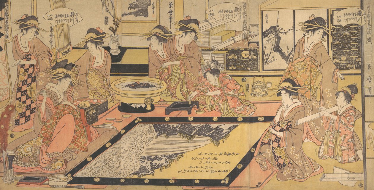 Votivní obrázek, který má být darován Kannonovi z Asakusy..., ca. 1800. od Kitagawa Kikumaro