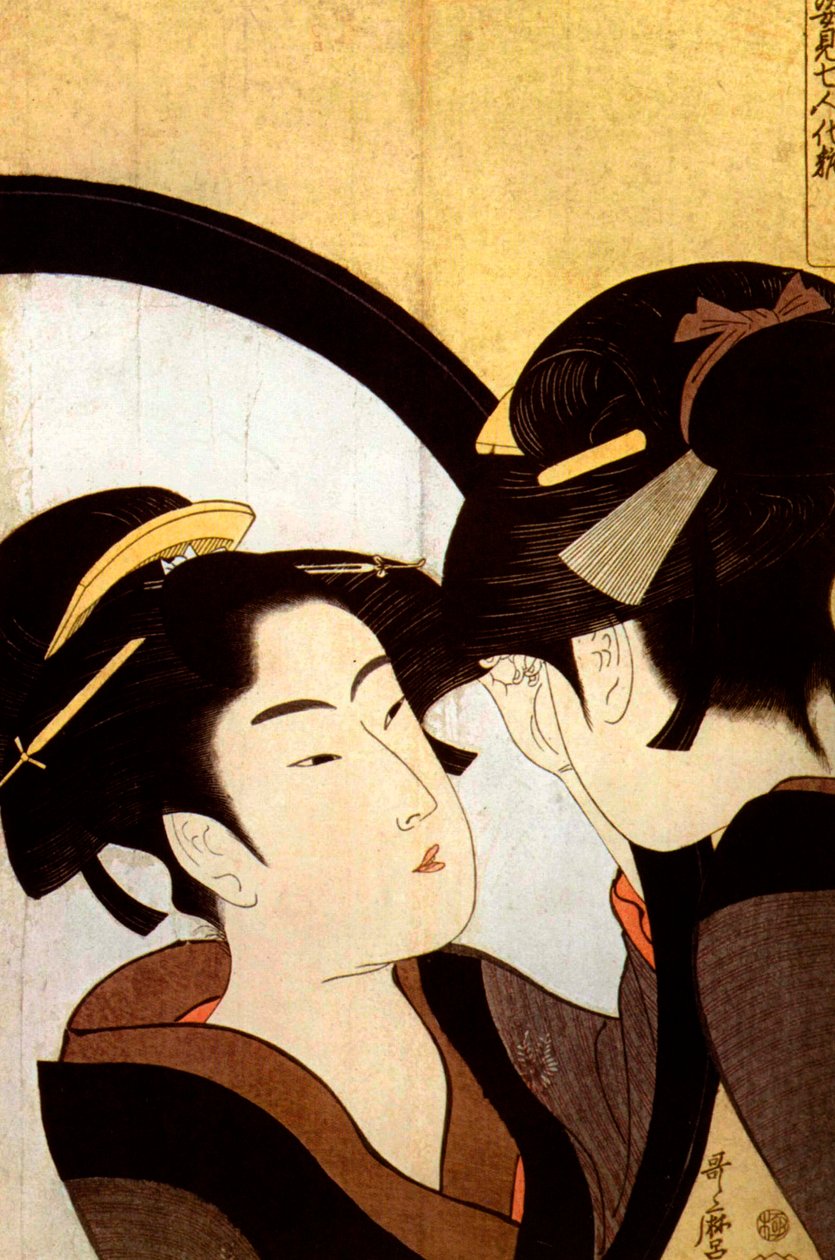 Kráska před zrcadlem, c1793. od Kitagawa Utamaro