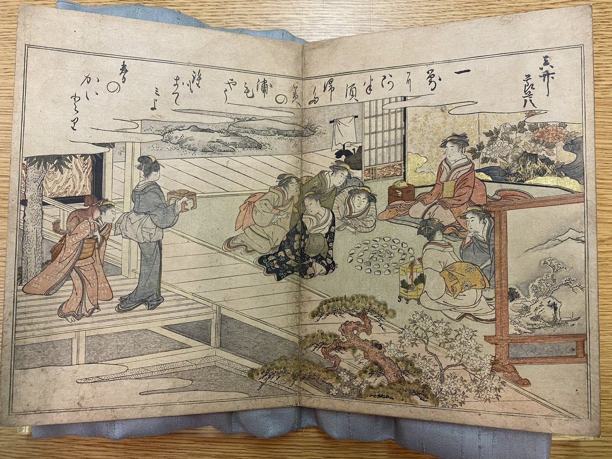 Stránka z knihy Dary z přílivu a odlivu od Kitagawa Utamaro
