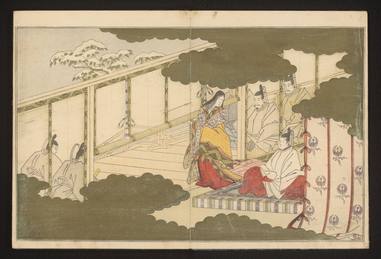 Soudní scéna zasazená do sněhu od Kitagawa Utamaro