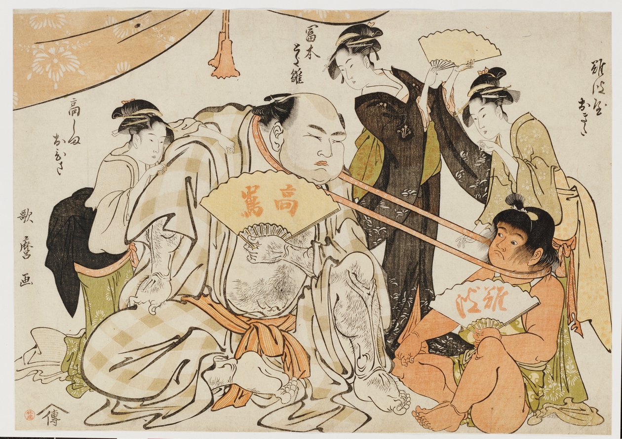 Hra tahu za krk od Kitagawa Utamaro