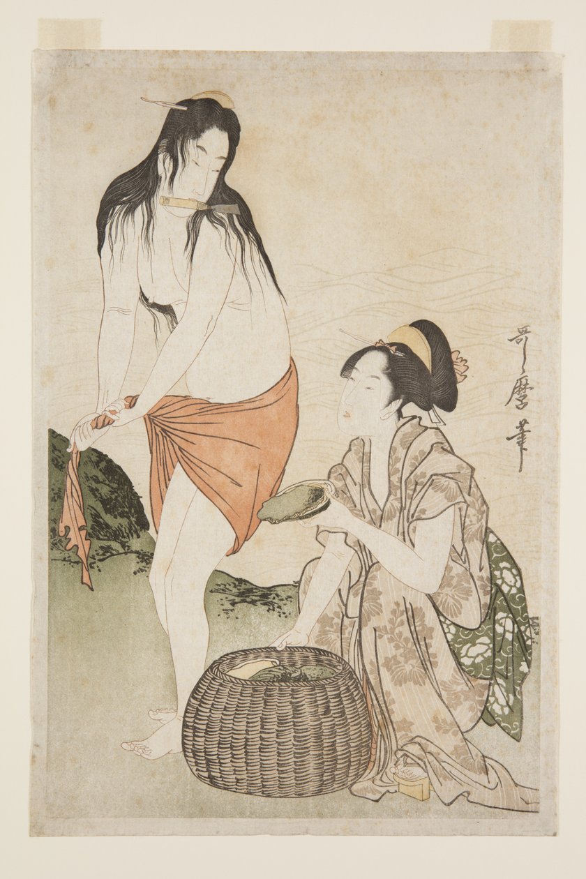 Abalone Divers (barevný dřevořez) od Kitagawa Utamaro