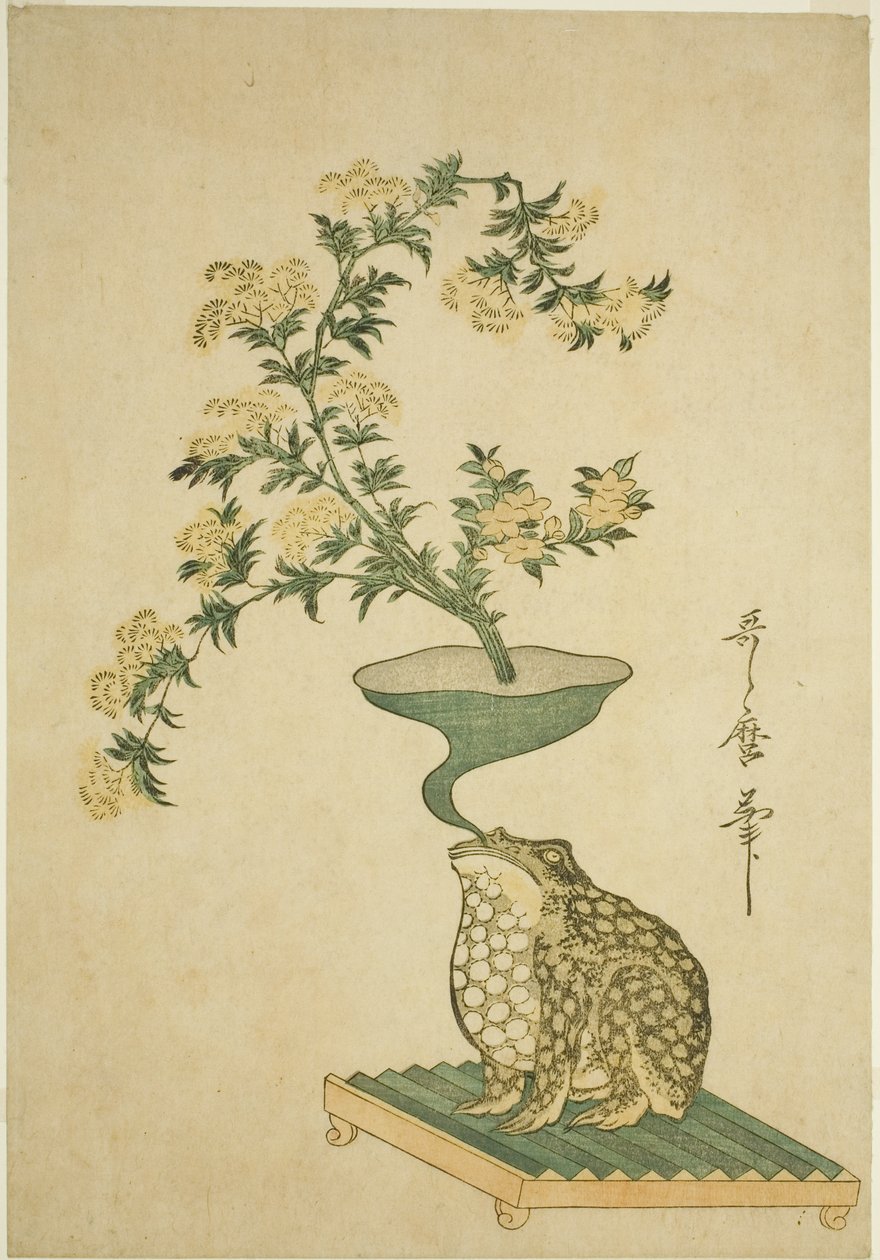 Uspořádání kozlíku lékařského (Ominaeshi) a čínských zvonkových květů (Kikyo) od Kitagawa Utamaro
