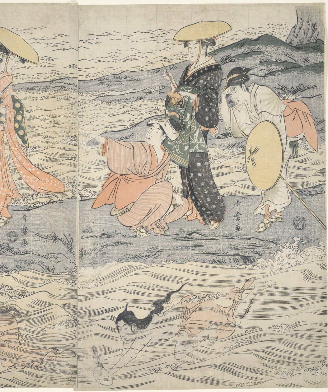 Awabi Shell Divers v Enoshimě od Kitagawa Utamaro