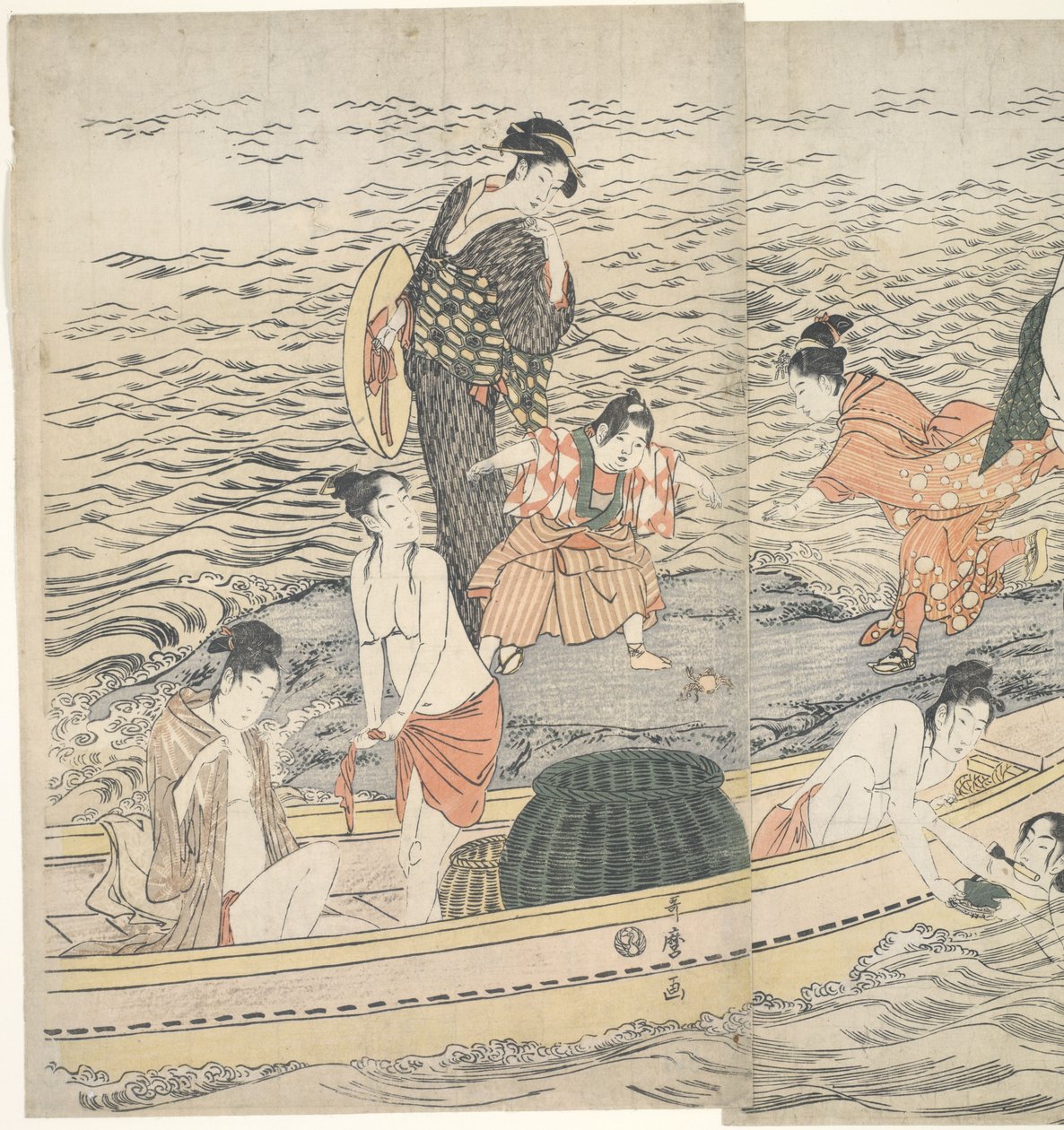 Potápěči z Awabi Shell na Enoshimě od Kitagawa Utamaro