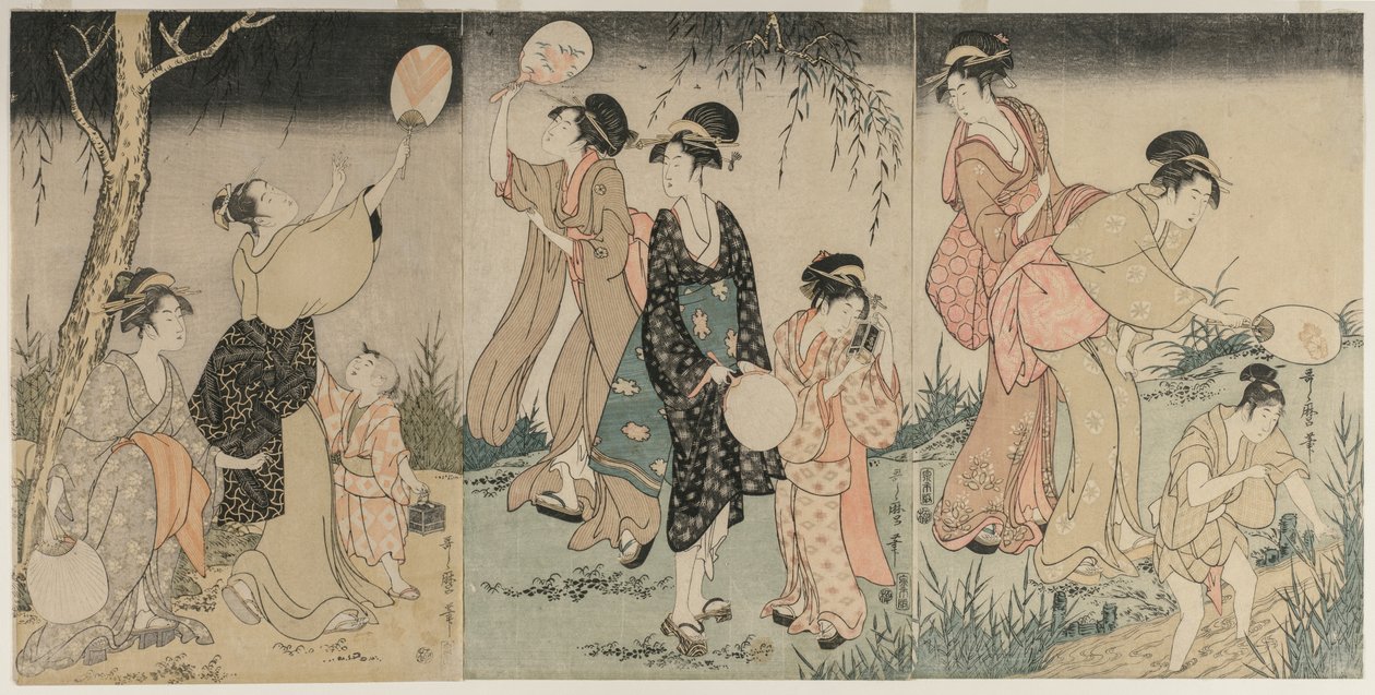 Chytání světlušek od Kitagawa Utamaro