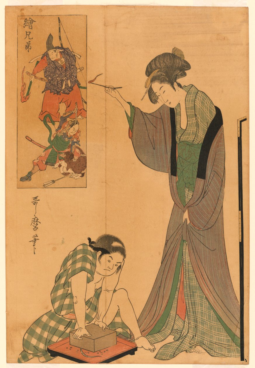 Chytání myši od Kitagawa Utamaro