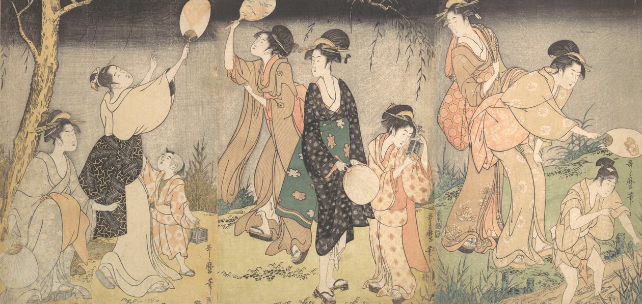 Catching fireflies Hotaru gari, ca. 1796-97. od Kitagawa Utamaro
