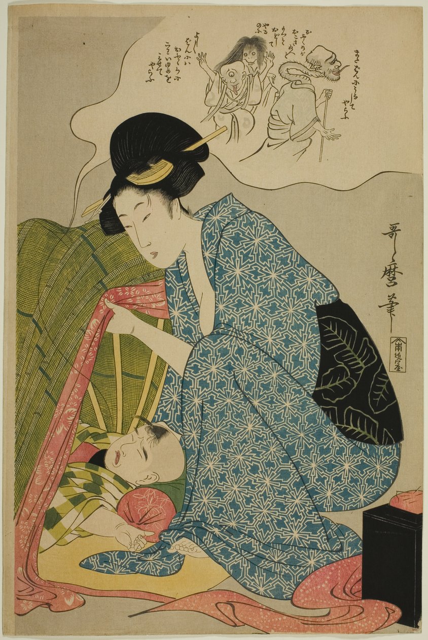 Dětská noční můra o duchách od Kitagawa Utamaro