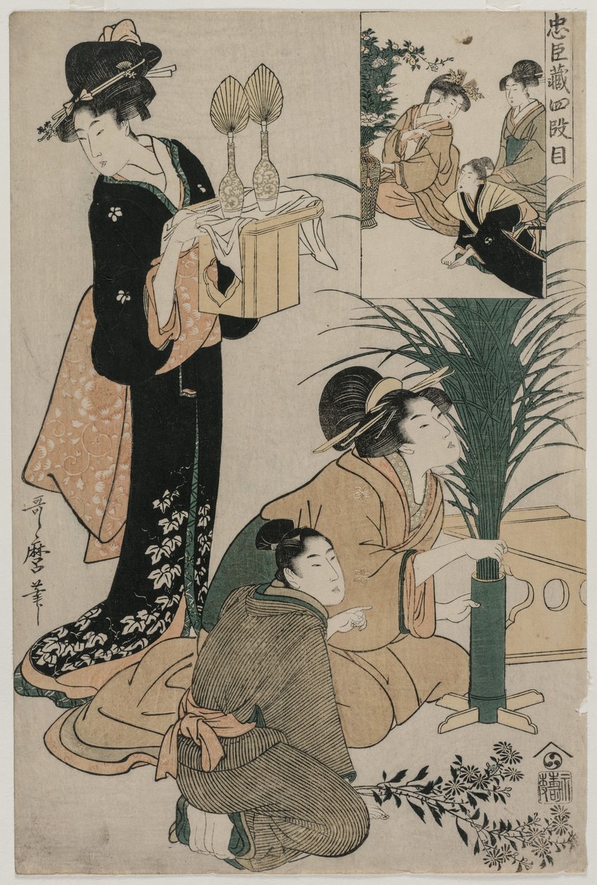 Chushingura: Act IV of The Storehouse of Loyalty, pozdní 1790. od Kitagawa Utamaro