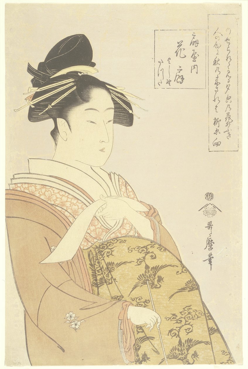 Kurtizána Hanao_gi z domu O_giya, 1793-1794 od Kitagawa Utamaro