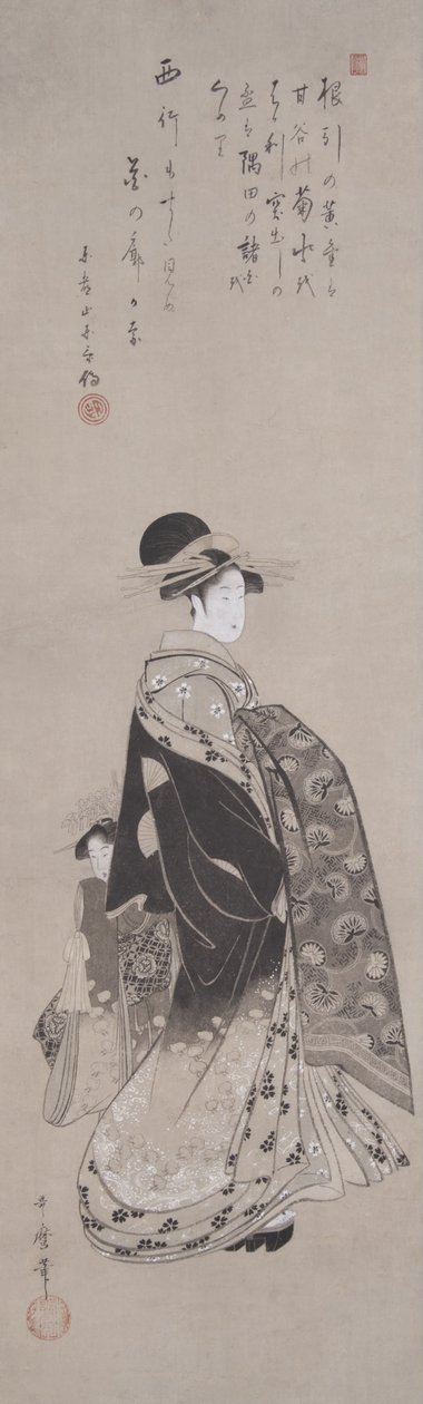 Kurtizána v průvodu od Kitagawa Utamaro