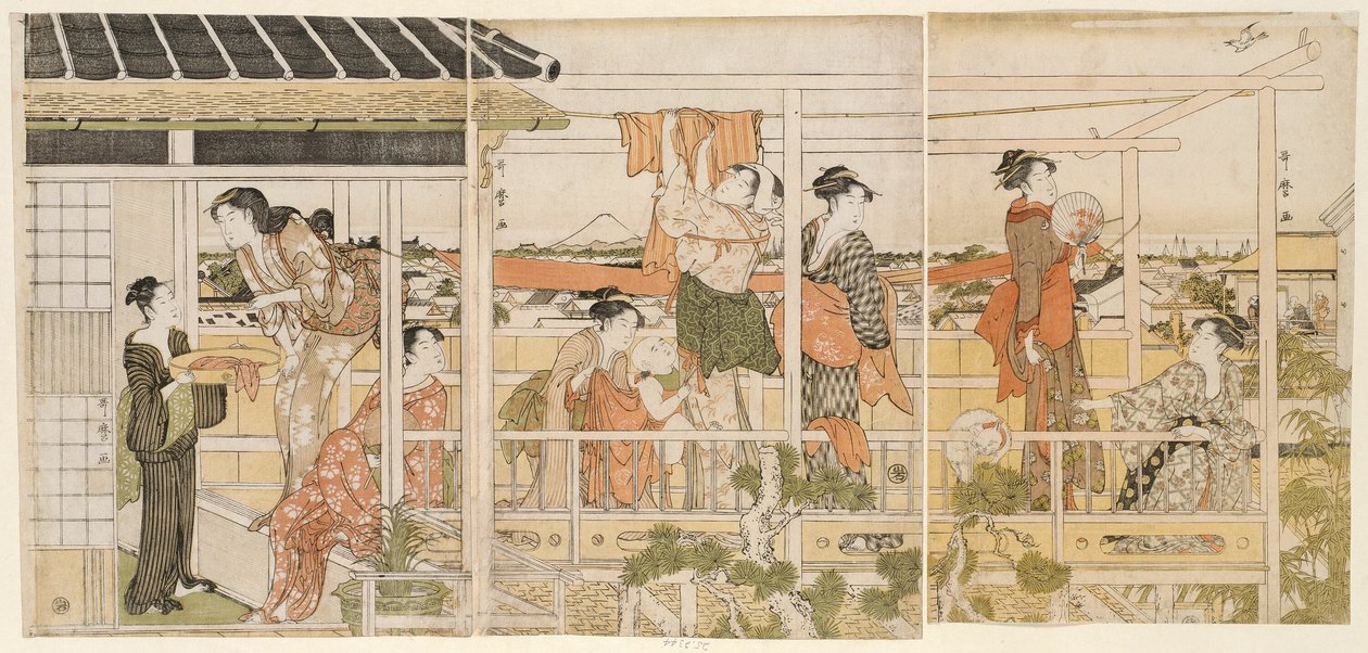 Sušení prádla (Monohoshi) od Kitagawa Utamaro