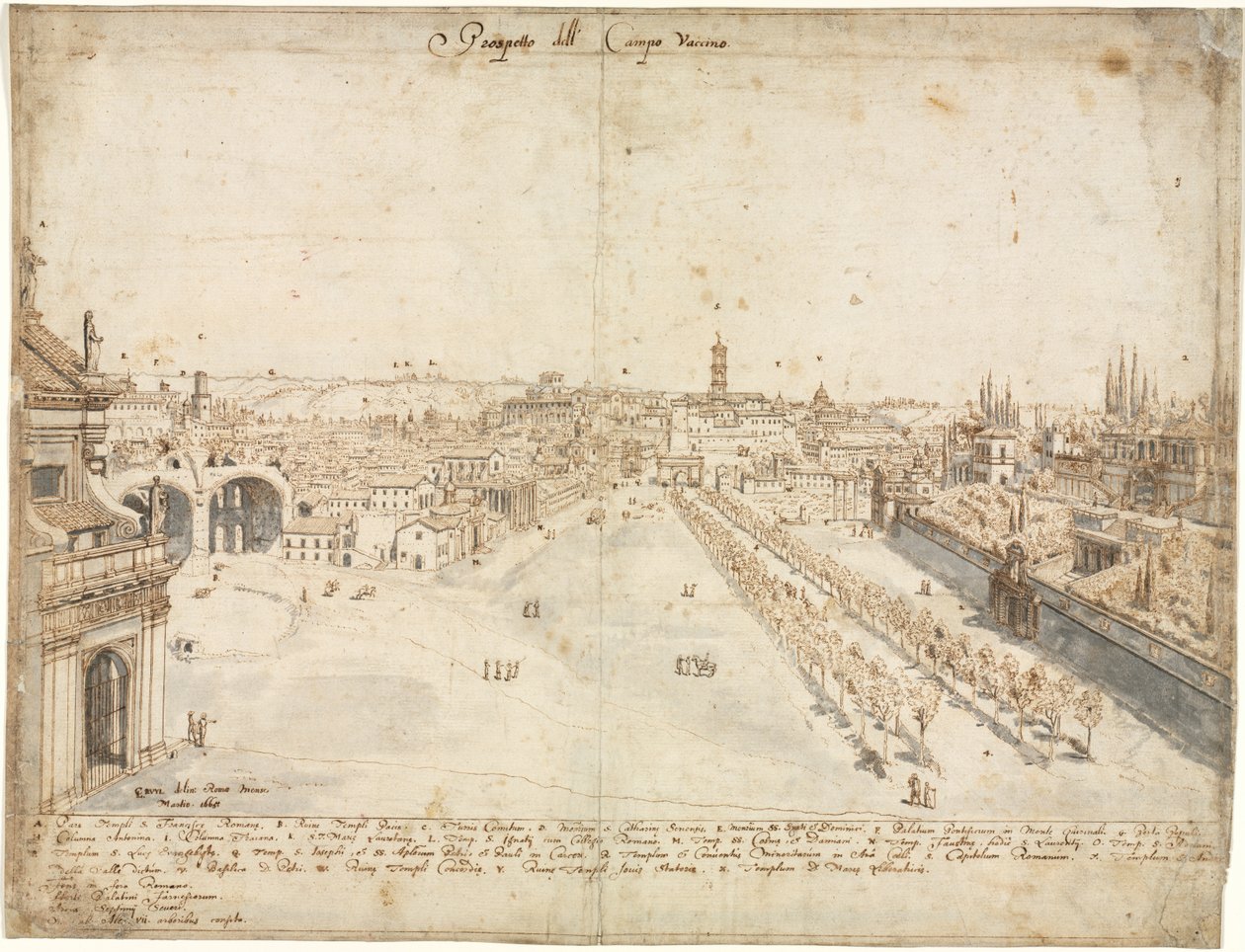 Osmnáct pohledů na Řím: Campo Vaccino (Forum Romanum) od Kitagawa Utamaro