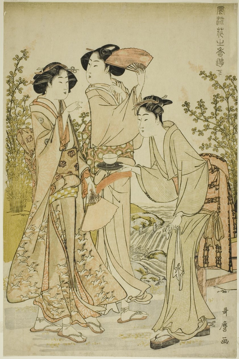 Elegantní potěšení: Vůně květin, vlevo (Furyu hana no ka asobi, ge) od Kitagawa Utamaro