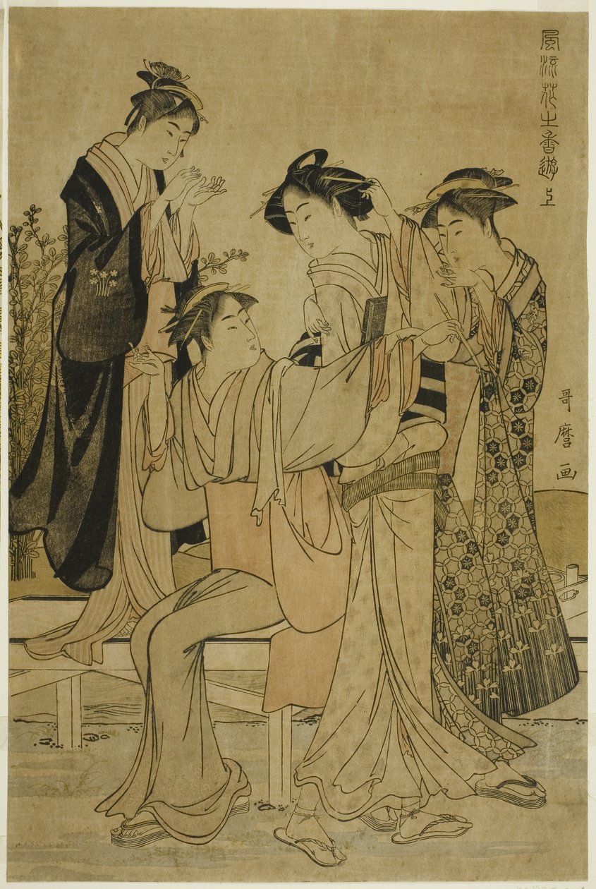 Elegantní potěšení: Vůně květin, vpravo (Furyu hana no ka asobi, jo) od Kitagawa Utamaro
