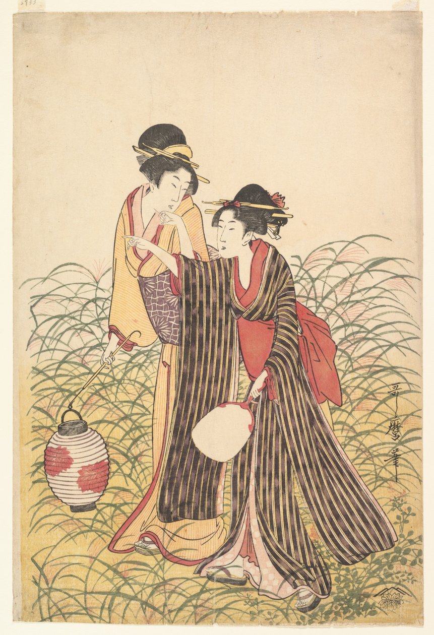 Uprchlí milenci v Musashinu od Kitagawa Utamaro