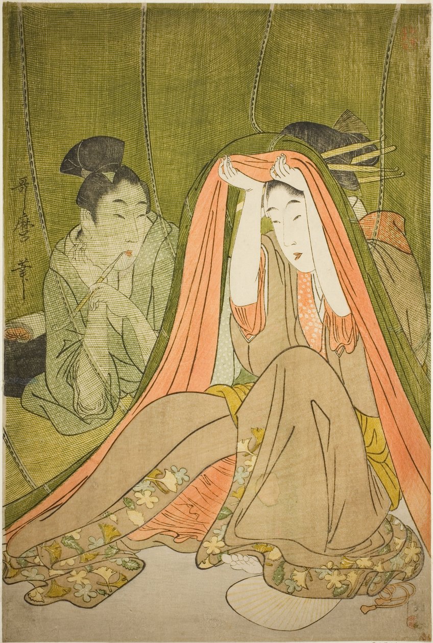 Vynoření ze sítě proti komárům od Kitagawa Utamaro
