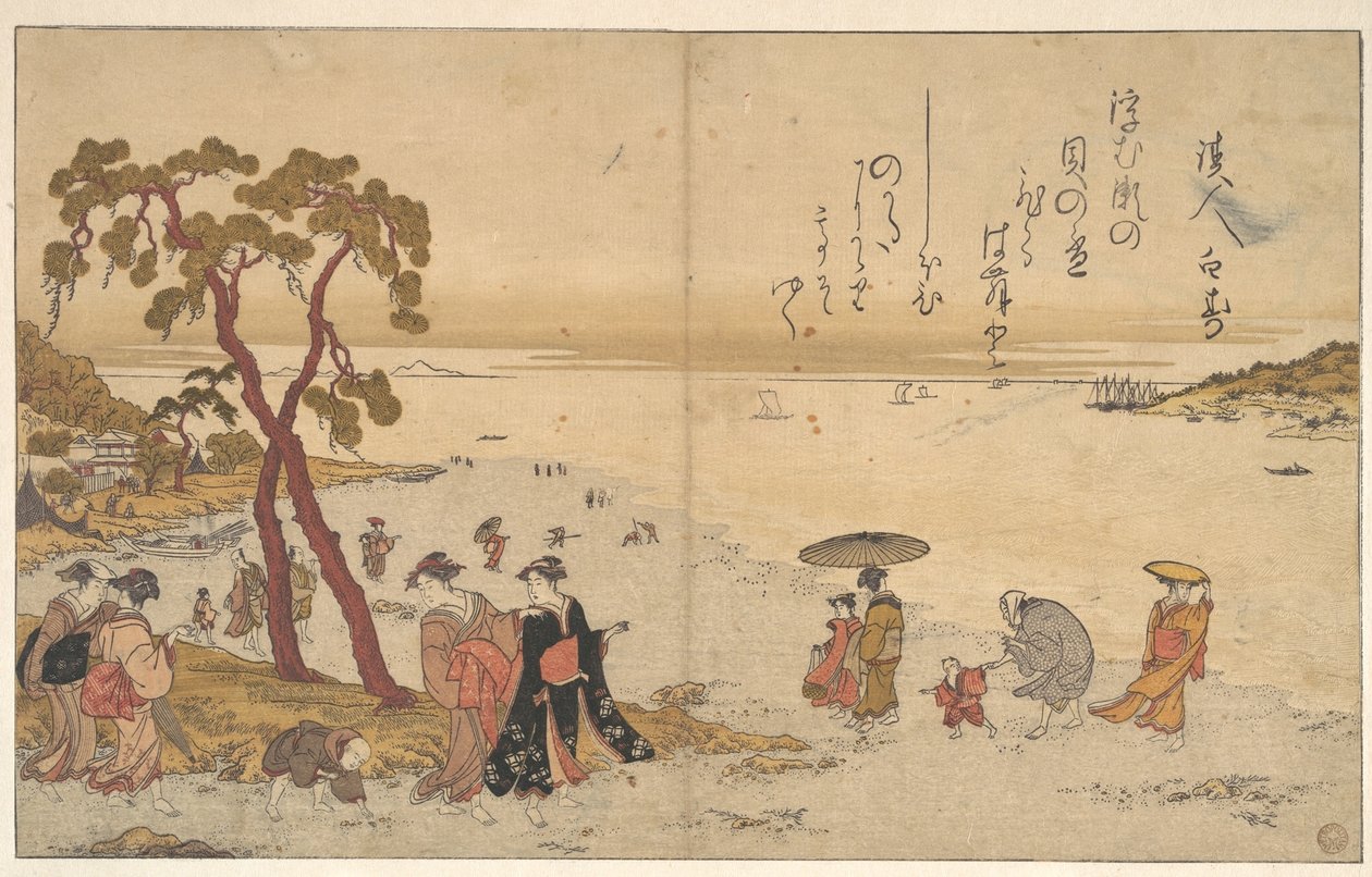 Dívky sbírající mušle na pobřeží od Kitagawa Utamaro