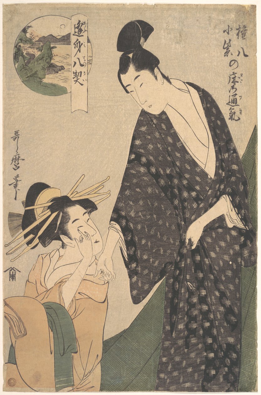 Měsíc nad ložnicí Gonpachiho a Komurasaki od Kitagawa Utamaro