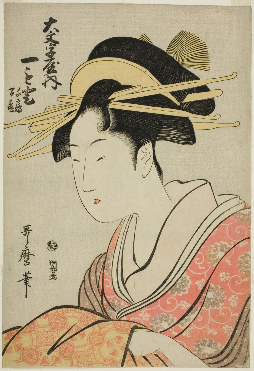 Omoto Te Daimonji Ya s Ah Tendan ts Line každý návrh D Pozdě od Kitagawa Utamaro